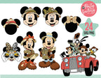 Mickey Safari Mouse SVG, EPS, PNG, Mouse and friends safari standing characters, Themed Centerpieces, T Shirt, Instant Download, Digital