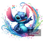 8 PNG Stitch Splash and Watercolor Digital design PNG file for sublimation – High Resolution -Instant Digital PNG Download