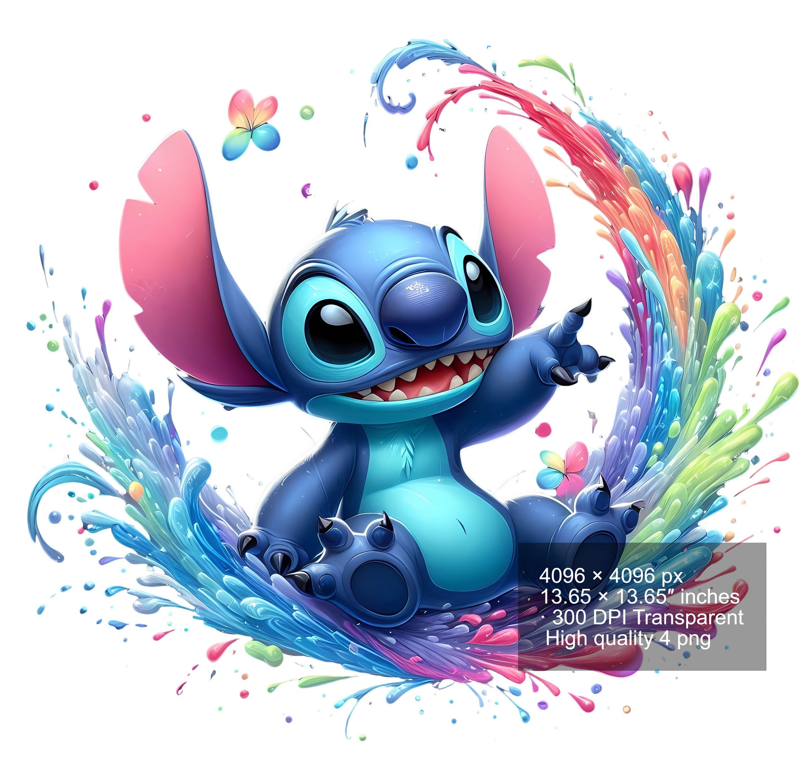 8 PNG Stitch Splash and Watercolor Digital design PNG file for sublimation – High Resolution -Instant Digital PNG Download