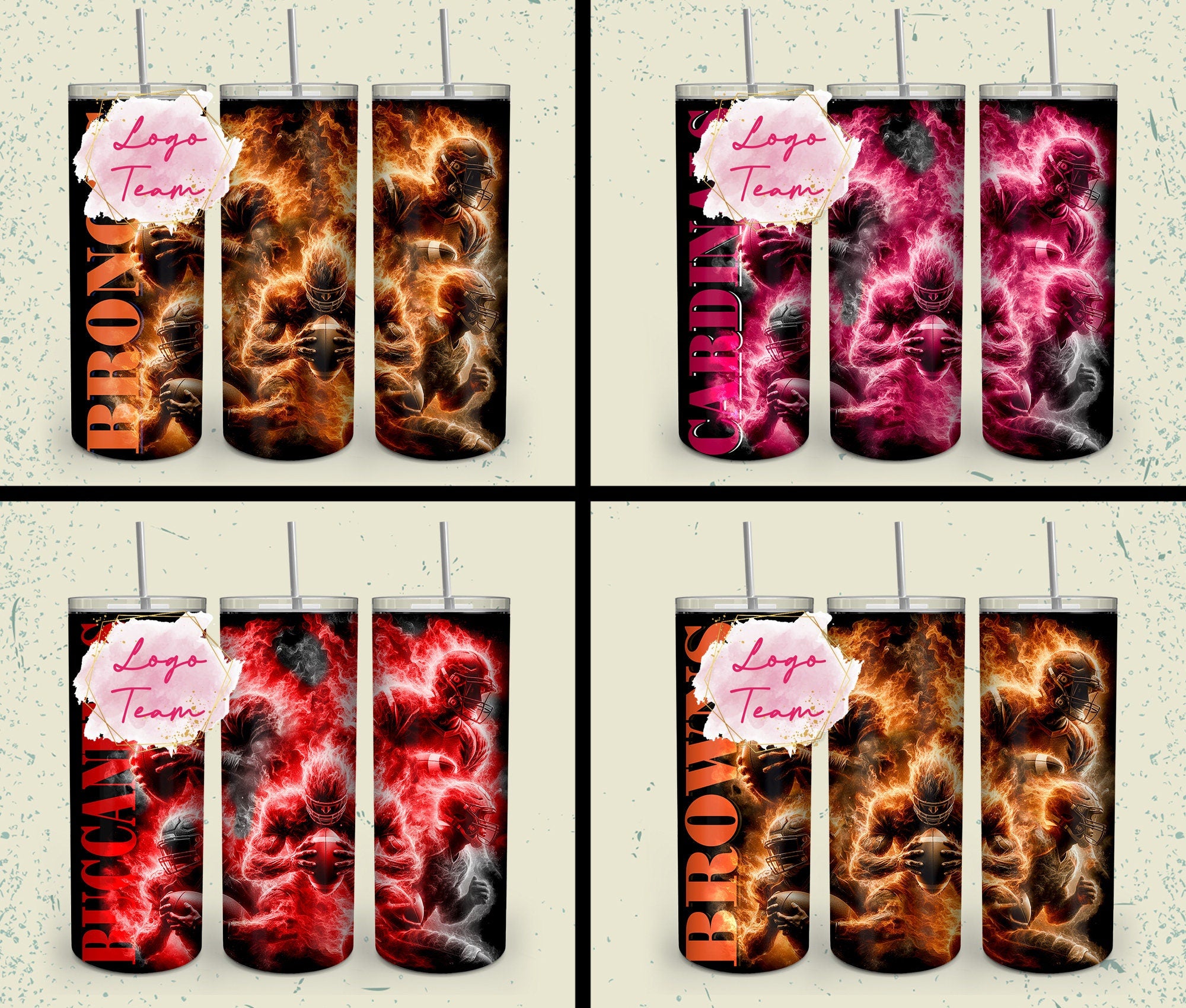 32 Team American Football Tumbler PNG Sublimation Designs, Football Mascot 20oz Skinny Tumbler Wrap PNG, Football Png Digital Download, NFL Tumbler