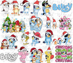 Christmas Blue Dog Bundle, Blue Dog Family PNG, Bluuey Christmas PNG, Blue PNG, Big Christmas Blue Dog Bundle, Holiday png,Digital Blue Xmas