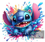 8 PNG Stitch Splash and Watercolor Digital design PNG file for sublimation – High Resolution -Instant Digital PNG Download