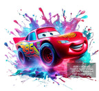 8 PNG Lightning McQueen Cars Splash and Watercolor Digital design PNG file for sublimation – High Resolution -Instant Digital PNG Download