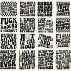 100 Groovy svg, bundle, boho svg, hippie svg, aesthetic svg, inspirational svg, motivational svg, trendy svg, retro svg, svg files wavy text