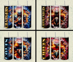 32 Team American Football Tumbler PNG Sublimation Designs, Football Mascot 20oz Skinny Tumbler Wrap PNG, Football Png Digital Download, NFL Tumbler