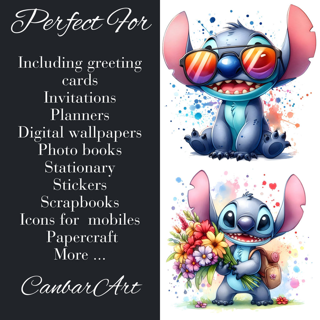 Watercolor Stitch Clipart Set – 300 DPI, High-Resolution, Transparent Background, Digital Download Perfect for DIY Gifts & Crafts