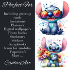 Watercolor Stitch Clipart Set – 300 DPI, High-Resolution, Transparent Background, Digital Download Perfect for DIY Gifts & Crafts