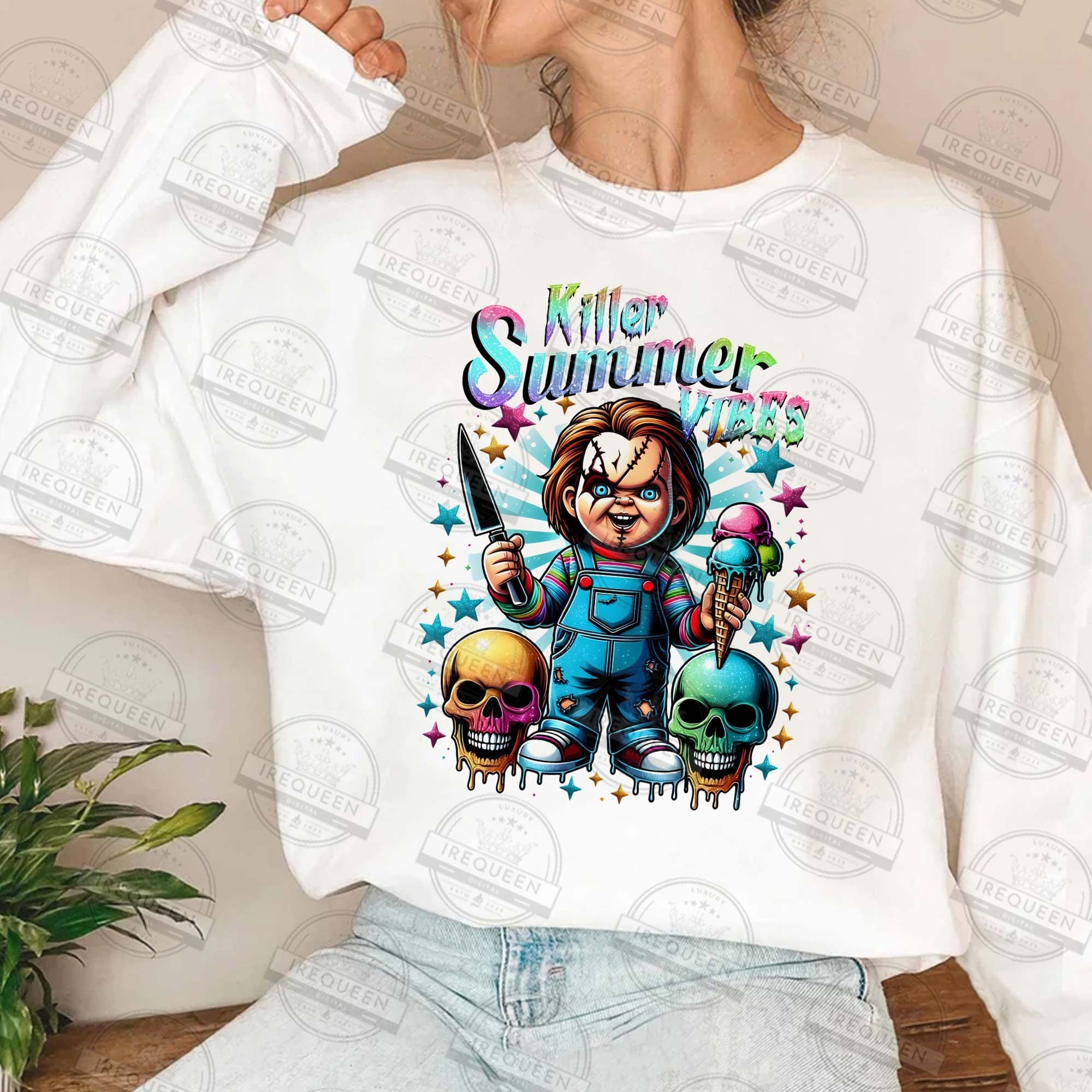 10+ Killers Summer Vibes PNG Bundle, Chillin’ Like A Killer Png, Horror’s Vacation Png, Cute Horror, Funny Pool Shirt Design, Digital File