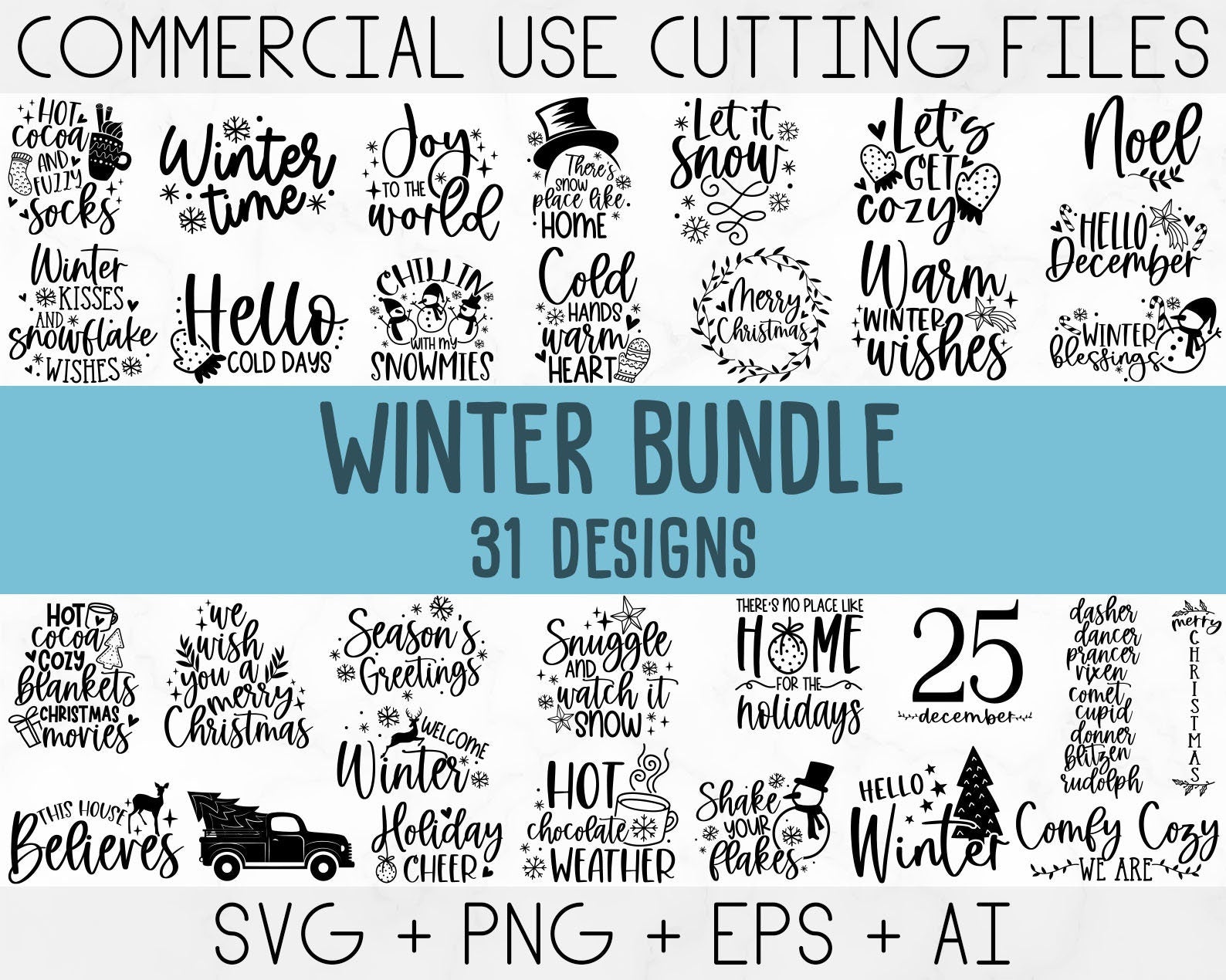 Winter SVG Bundle, Christmas Svg, Winter svg, Santa svg, Christmas Quote svg, Funny Quotes Svg, Snowman SVG, Holiday SVG, Winter Quote Svg