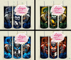 32 Team American Football Tumbler PNG Sublimation Designs, Football Mascot 20oz Skinny Tumbler Wrap PNG, Football Png Digital Download, NFL Tumbler