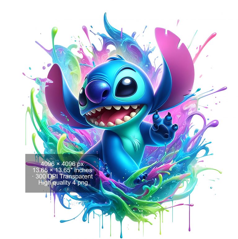 8 PNG Stitch Splash and Watercolor Digital design PNG file for sublimation – High Resolution -Instant Digital PNG Download