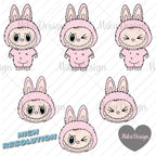 Kawaii Monsters Cliparts, Labubu SVG, Monster Tshirt Design, Labubuu Sublimation, Monster Characters