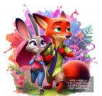 8 PNG Zootopia Nick & Judy Splash and Watercolor Digital design PNG file for sublimation – High Resolution -Instant Digital PNG Download