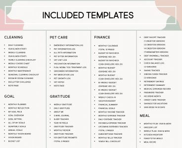 Ultimate Planner Bundle for Adults, Printable ADHD Productivity Workbook, Daily Yearly Life Everything Organizer Household Binder Templates