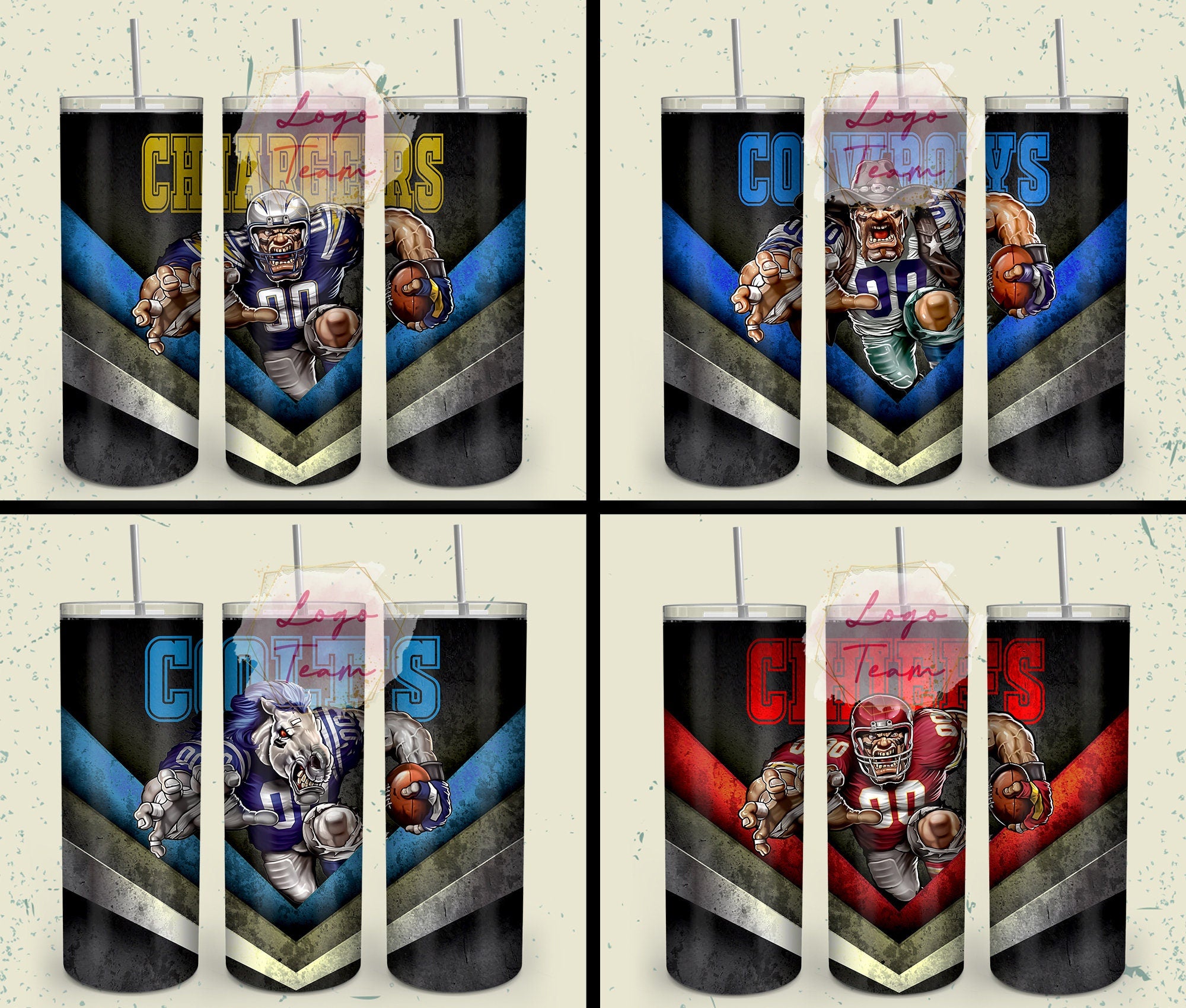 32 Team American Football Tumbler PNG Sublimation Designs, Football Mascot 20oz Skinny Tumbler Wrap PNG, Football Png Digital Download, NFL Tumbler