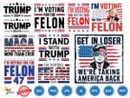 Trump 2024 I’m Voting For The Felon SVG PNG, Trump 2024 svg, felon 2024 svg, Felon for President SVG, trump flag 2024 svg, trump face svg