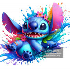 8 PNG Stitch Splash and Watercolor Digital design PNG file for sublimation – High Resolution -Instant Digital PNG Download