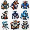 32 Team American Football Tumbler PNG Sublimation Designs, Football Mascot 20oz Skinny Tumbler Wrap PNG, Football Png Digital Download