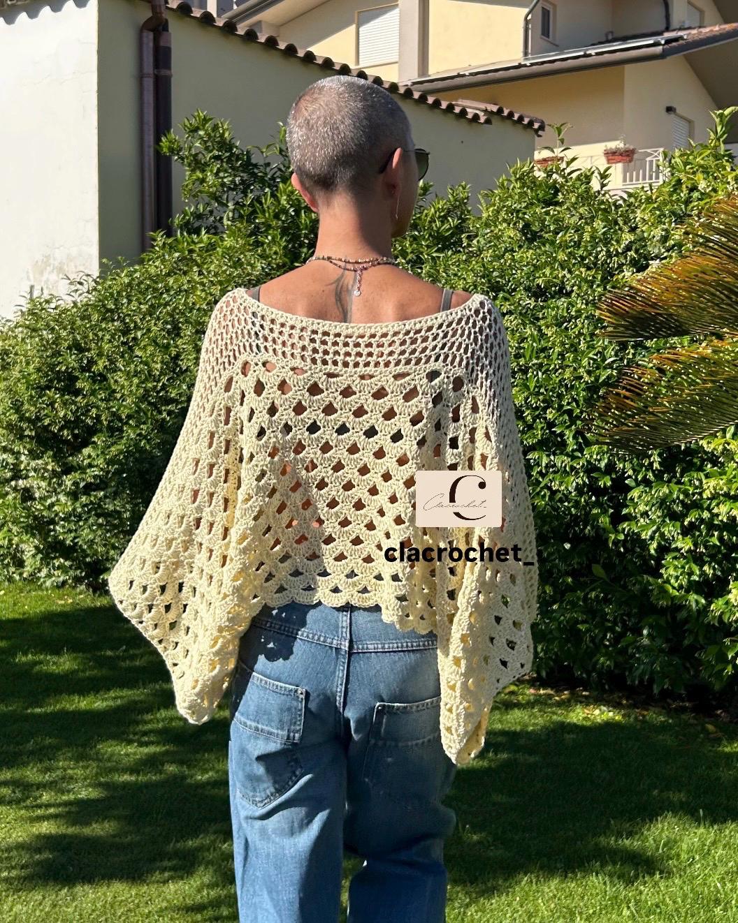 PDF Pattern SUNNY TOP crochet top, crochet sweater, crochet blouse, crochet openwork sweater, crochet women’s sweater
