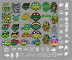 Ninja Turtles, Cartoon Svg-Png-Pdf-Eps-Dxf Bundle, Birthday, Party, Cartoon, Sticker, T shirt, Hoodie, Poster
