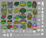 Ninja Turtles, Cartoon Svg-Png-Pdf-Eps-Dxf Bundle, Birthday, Party, Cartoon, Sticker, T shirt, Hoodie, Poster