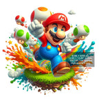 8 PNG Super Mario Splash and Watercolor Digital design PNG file for sublimation – High Resolution -Instant Digital PNG Download