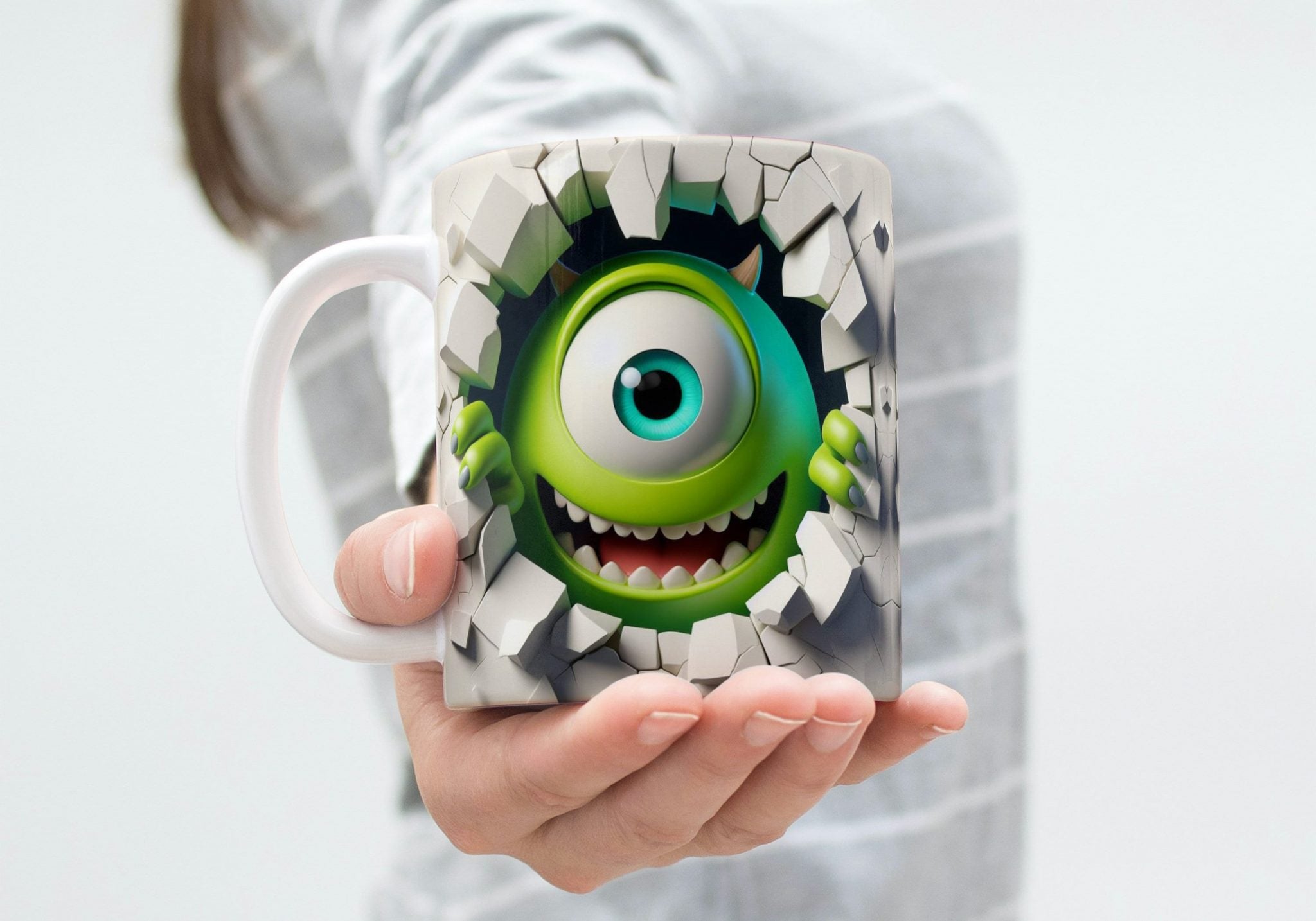3D Effect Classic Cartoon Movies Character Mug Wrap, 11 oz & 15 oz Mug Bundle Sublimation Wrap, Instant Digital Download, PNG Template