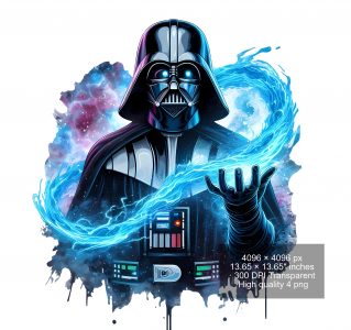 8 PNG Star Wars Darth Vader Splash and Watercolor Digital design PNG file for sublimation – High Resolution -Instant Digital PNG Download