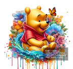 8 PNG Honey Bear Watercolor Digital design PNG file for sublimation – High Resolution -Instant Digital PNG Download