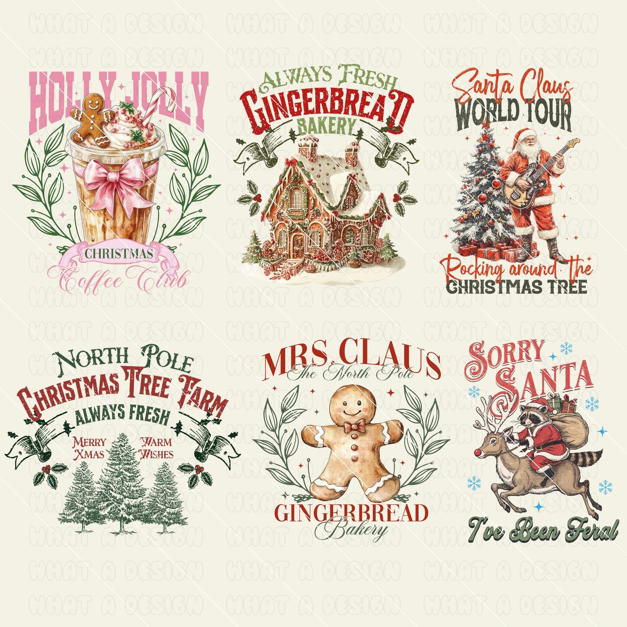 Retro Christmas Bundle Png, Merry Christmas Png, Christmas Png, Western PNG, Santa Claus PNG, Bundle Png, Sublimation Designs, PNG