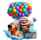 6 PNG UP Movie Splash and Watercolor Digital design file for sublimation – High Resolution -Instant Digital PNG Download