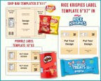 6 Party Favor Template Bundle, Chip Bag Template, Water Bottle Labels, Chocolate Bar , Pringles Template, Party Favor , SVG , Canva Editable