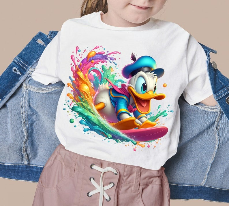 4 PNG Donald Duck Splash and Watercolor Digital design PNG file for sublimation – High Resolution