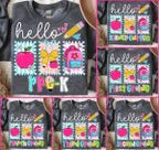Preppy Back to School PNG Bundle, Hello Kindergarten Pre-K 1st 2d 3d 4th 5th Grades Png, Coquette First day Hand Drawn Teacher Girl