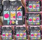 Preppy Back to School PNG Bundle, Hello Kindergarten Pre-K 1st 2d 3d 4th 5th Grades Png, Coquette First day Hand Drawn Teacher Girl