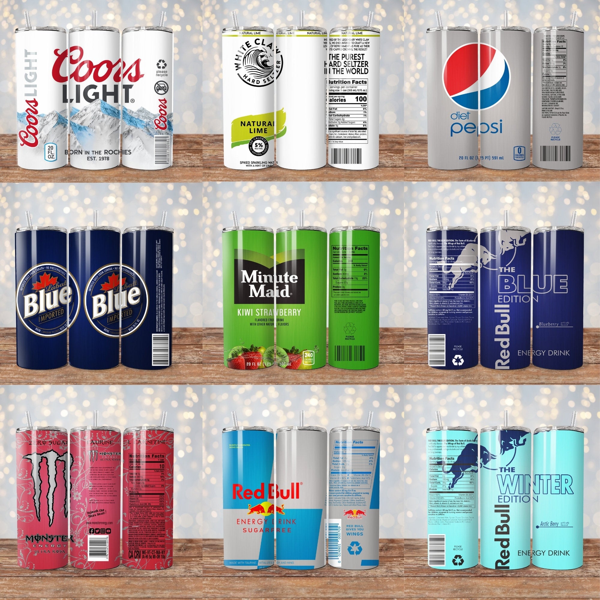 250+ Beer and Soda Tumbler Wraps Bundle, Alcoholic Drinks Beer Tumbler, Straight Png Tumbler Template Png Seamless Sublimation Skinny PNG