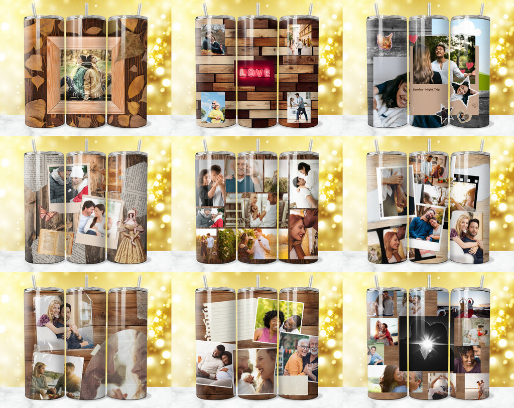 850 + Add Your Own Photo Tumbler Wrap Designs, Photo Tumbler Wrap, Canva Add Your Own Photo PNG, Collage Tumbler, Photo Sublimation Wrap PNG