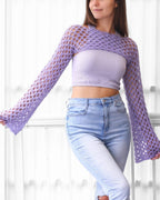 Crochet pattern- LILY Crochet Shrug sleeves pattern- Women crochet top pattern- Cropped top -Lace top sleeves pattern – Festival top- XS-2XL