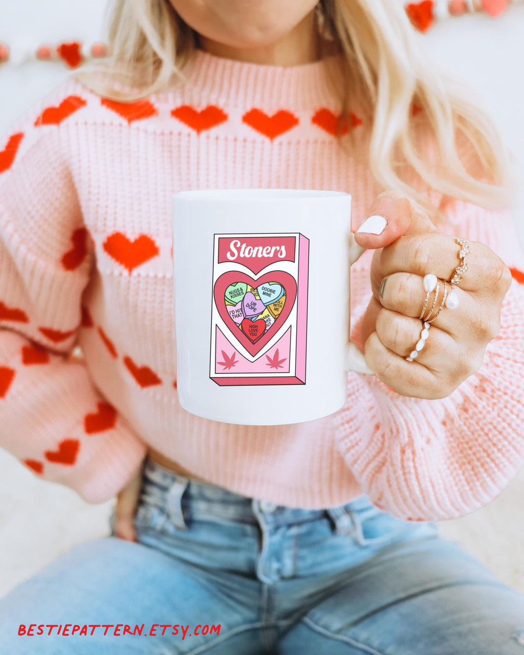 Valentine Stoner PNG Bundle Stoner Girl Clipart Sublimation Cannabis Valentines Day Files Love Hearts Cute Weed 420 Stoner Girl Funny