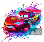 13 PNG Lightning McQueen Cars Splash and Watercolor Digital design PNG file for sublimation – High Resolution -Instant Digital PNG Download