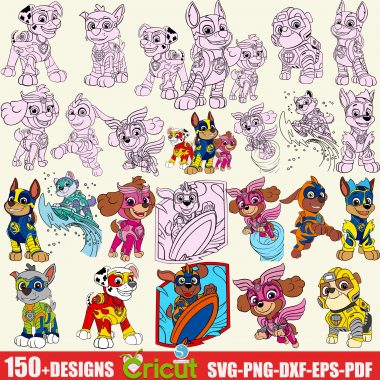 150+ Paw Patrol Svg Bundle Designs and 3D Alphabet, Layered Items, Clipart, Svg for Cricut, Layered Vector Cut File. Digital Files,