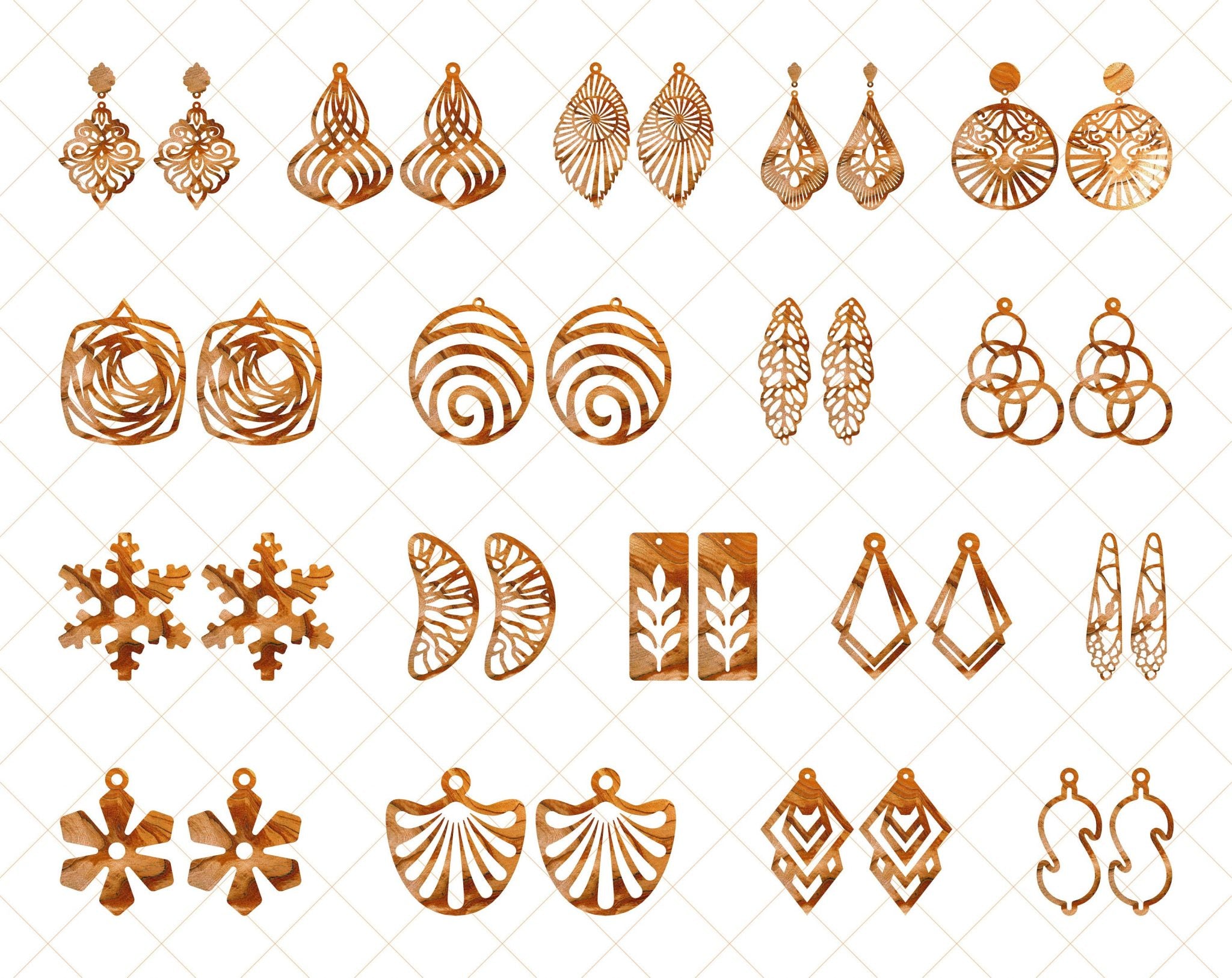 67 Earring SVG Bundle, Leather Earring SVG, Laser Cut Earrings, Geometric Earrings, Leaf Earrings, Teardrop Earrings