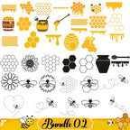 Bee Svg Bundle, Bee Hive Svg, Bee Png, Honeycomb Svg, Bee Clipart, Queen Bee Svg, Honey Bee Svg, Cute Bee Svg, 250 Cliparts