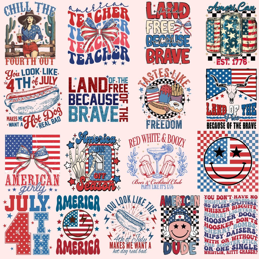 50 Retro 4th of July PNG Bundle, 4th of July Png, Fourth Of July Png, USA Png, America Png, Independence Day, American Flag Png, Png Bundle