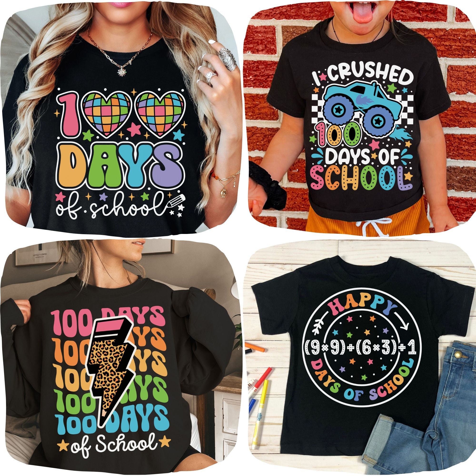 100 Days of School PNG Bundle, 100th Day of School Png, 100 Days Png, Teacher Png, School Png, Sublimation design, Digital Download