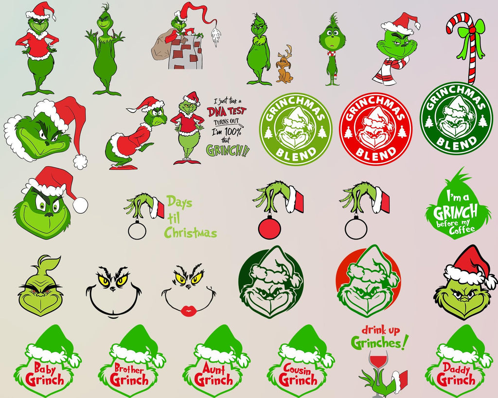 The Grinch Svg Bundle | 190+ Unique Design | Grinch Christmas Svg, Grinch Clipart Files, Cricut & Silhouette Digital File | Instant Download