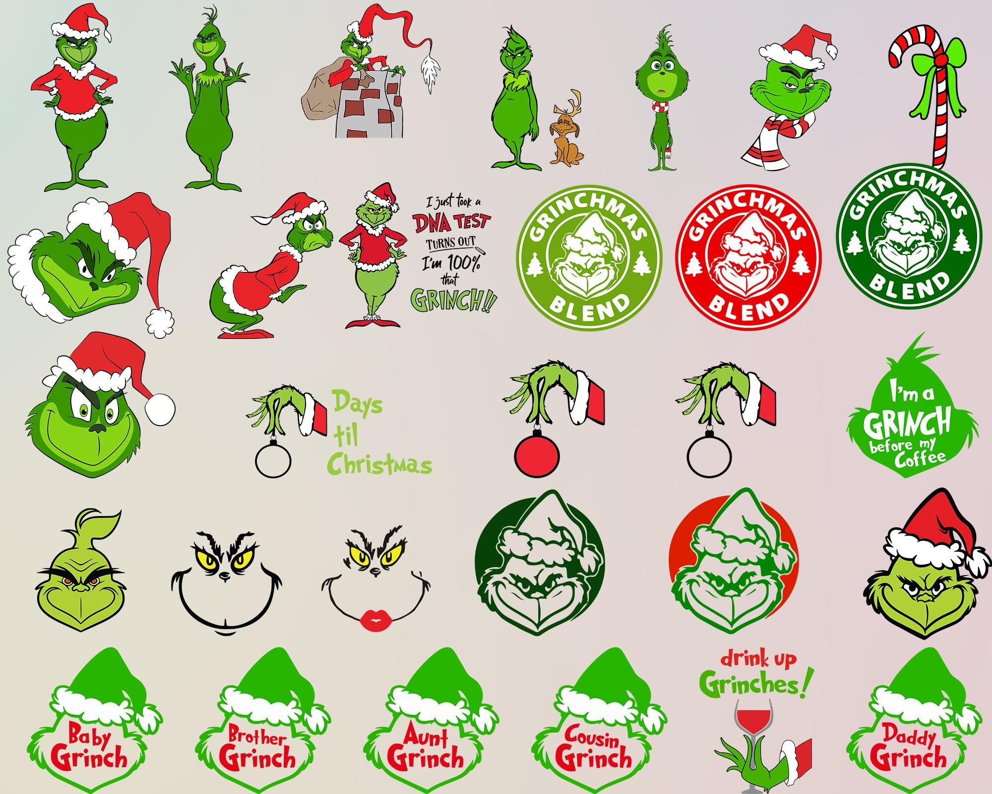 The Grinch Svg Bundle | 190+ Unique Design | Grinch Christmas Svg, Grinch Clipart Files, Cricut & Silhouette Digital File | Instant Download