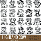 Highland Cow Bundle Svg, 80 Designs Highland Cow, Highland Cow png Cow Svg, Baby Cute Cow Svg, Highland Cow Sublimation, Cricut Cut File
