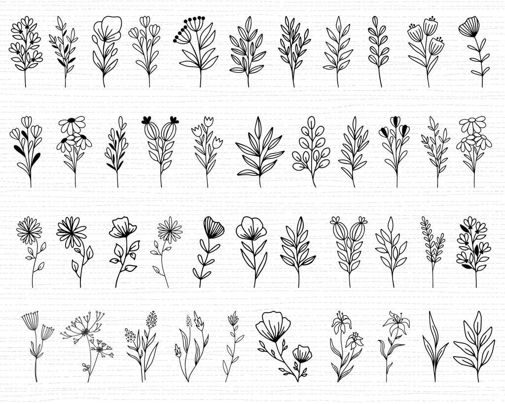 550+ Wildflower SVG Bundle Wildflower Vector Wildflower Silhouette Wildflower Clipart Wildflower Cut file Birth flowers SVG files for cricut