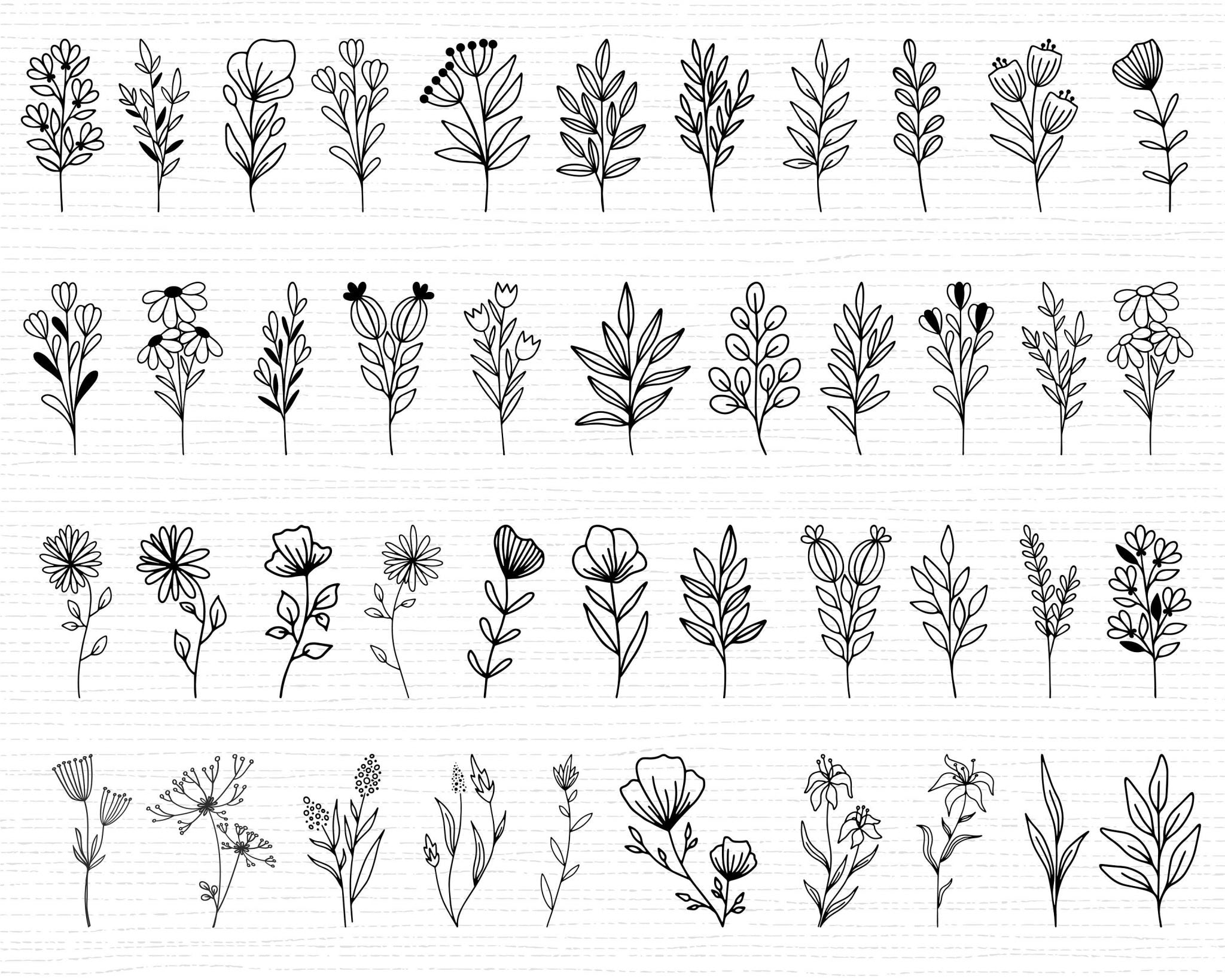 550+ Wildflower SVG Bundle Wildflower Vector Wildflower Silhouette Wildflower Clipart Wildflower Cut file Birth flowers SVG files for cricut